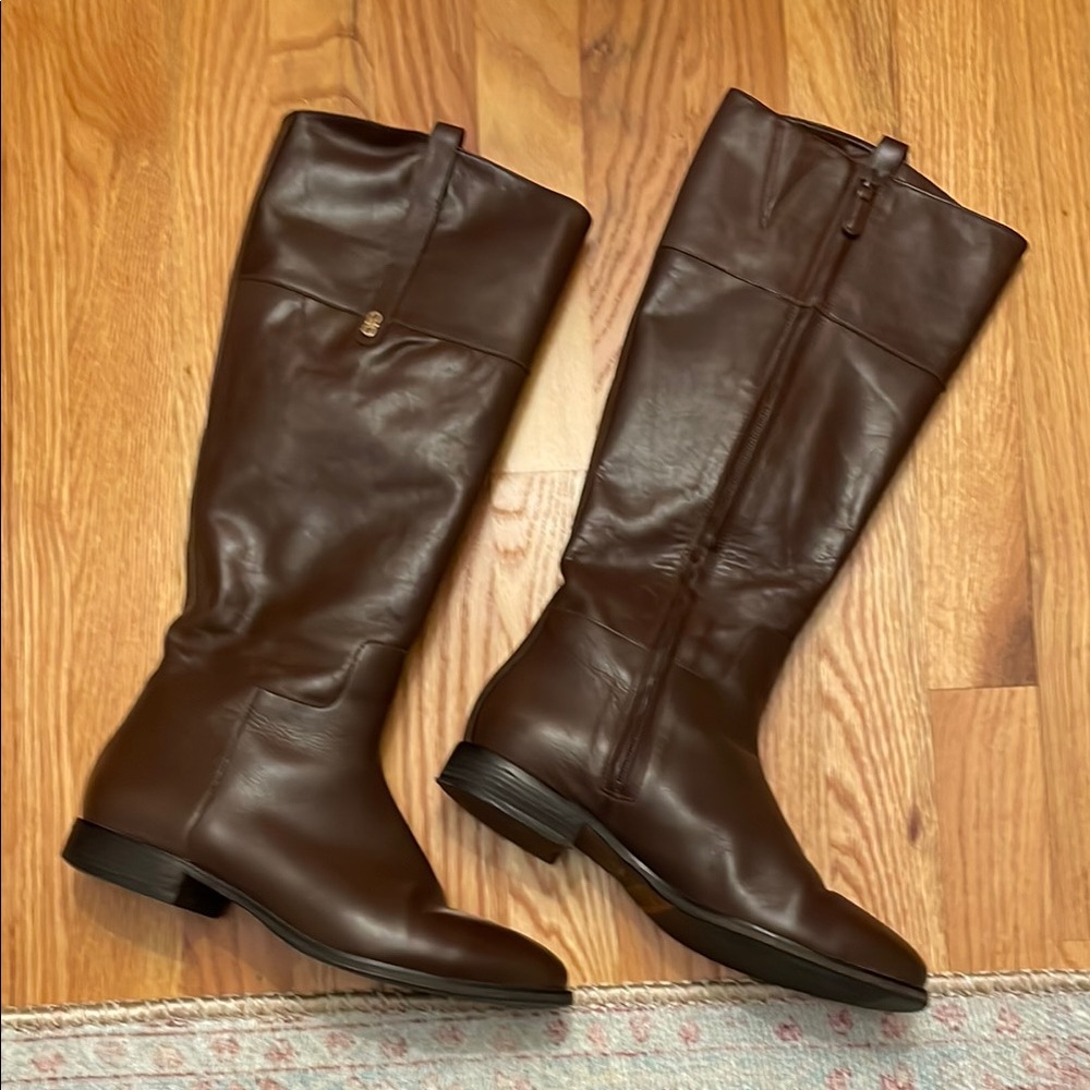 Cole Haan Brennan Riding Boots Dark Brown Leather Knee-High Boots 8.5 B women